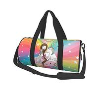 Borsone da viaggio arcobaleno con sirena e piccolo unicorno Borsone da viaggio sportivo da palestra Borsa da viaggio grande da viaggio Borse da fine settimana per uomo e donna