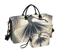 Borsone da viaggio, Art Nouveau, immagine artistica di ballerina che balla sotto la retroilluminazione, borsa da palestra con borsa portaoggetti, borsa per la notte, per uomini e donne, viaggi, sport,