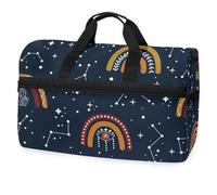 Borsone da viaggio astratto arcobaleno per uomini, donne, ragazzi, ragazze, adolescenti, borsa da palestra oversize con scomparto per scarpe durante la notte, fine settimana, yoga, allenamento, borsa