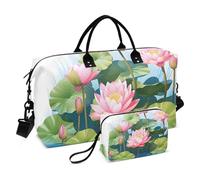 Borsone da viaggio, bellissima borsa da palestra con motivo di loto, borsa per la notte, per uomini e donne, viaggi, sport, yoga, Multicolore, Taglia unica