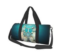 Borsone da viaggio bianco con stampa acchiappasogni con piuma e tasca e cinturino regolabile, grande borsa da palestra alla moda per donne e uomini, nero, taglia unica, alla moda, Nero , Taglia unica,
