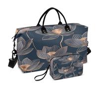 Borsone da viaggio bohémien, borsa da palestra con linee dorate, fiori artistici, borse da fine settimana per donne con borsa da toilette borsa da viaggio borsa da nuoto, Multi 96, Taglia unica