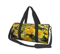 Borsone da viaggio Boho Mandala Fiori colorati Weekender Borsa da notte per uomo donna Borsa da palestra sportiva di grande capacità Borsa da palestra in tela Borse da viaggio Yoga, Farfalla gialla e
