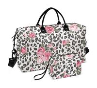 Borsone da viaggio Borsa da allenamento sportivo di grande capacità Weekender Borsa da notte con borsa da toilette per yoga escursionismo carino rosa mix leopardo rosa, Carino Rose Mix Leopard Rosa, 1