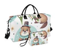 Borsone da viaggio, borsa da palestra a forma di marmotta, con motivo cartone animato, borsa da palestra, borsa per la notte, per uomini e donne, viaggi, sport, yoga, Multicolore, Taglia unica