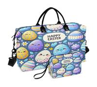Borsone da viaggio, borsa da palestra a forma di uovo di Pasqua, con borsa portaoggetti, borsa per la notte, per uomini e donne, viaggi, sport, yoga, Multicolore, Taglia unica