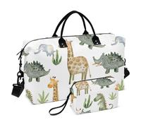 Borsone da viaggio, borsa da palestra, borsa da viaggio con giraffa africana e elefante, borsa da viaggio, borsa da bagno, Multi 80, Taglia unica