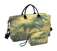 Borsone da viaggio, borsa da palestra, borsa da viaggio con un corno, borsa da viaggio per la notte, borsa da toeletta per aereo, viaggi, palestra, yoga, Cavallo con un corno, Taglia unica, alla moda