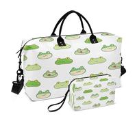 Borsone da viaggio Borsa da palestra Borsa tote Carry On Borsa per oggetti personali con borsa da toilette per palestra Multifunzionale Seamless Pattern Cartoon Frog Face Design 2175717577, Multi, 1