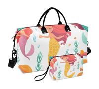 Borsone da viaggio, borsa da palestra colorata con sirene, borsa da palestra, borsa per la notte, per uomini e donne, viaggi, sport, yoga, Multicolore, Taglia unica