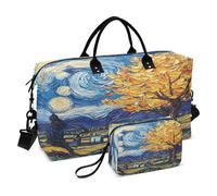 Borsone da viaggio, borsa da palestra con albero giallo stile Van Gogh, borsa da viaggio con borsa da toeletta per aereo, viaggi, palestra, yoga, Albero giallo stile Van Gogh, Taglia unica, alla moda