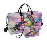 Borsone da viaggio, borsa da palestra con bella farfalla da portare durante la notte, borsa da toeletta per aereo, viaggi, palestra, yoga