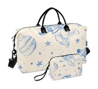 Borsone da viaggio, borsa da palestra con cani spaziali, astronauti, borsa da palestra con borsa portaoggetti, borsa per la notte, per uomini e donne, viaggi, sport, yoga, Multicolore, Taglia unica