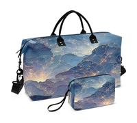 Borsone da viaggio, borsa da palestra con costellazione, lupo, ululo, nebulosa, tempesta, borsa da portare con sé durante la notte, borsa da toeletta per aereo, viaggi, palestra, yoga