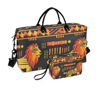 Borsone da viaggio, borsa da palestra con leone con borsa portaoggetti, borsa per la notte, per uomini e donne, viaggi, sport, yoga, Multicolore, Taglia unica