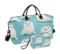 Borsone da viaggio, borsa da palestra con leone marino con borsa portaoggetti, borsa per la notte, per uomini e donne, viaggi, sport, yoga, Multicolore, Taglia unica