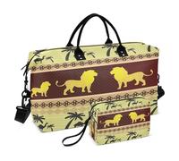 Borsone da viaggio, borsa da palestra con leoni africani, cammelli, per donne e uomini, borse da viaggio, Multi