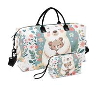 Borsone da viaggio, borsa da palestra con mamma che abbraccia un orsacchiotto, borsa da palestra con borsa portaoggetti, borsa per la notte, per uomini e donne, viaggi, sport, yoga, Multicolore,