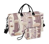 Borsone da viaggio, borsa da palestra con motivo floreale viola, borsa da viaggio per la notte, borsa da toeletta per aereo, viaggi, palestra, yoga