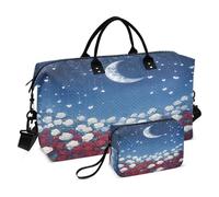 Borsone da viaggio, borsa da palestra con rosa lunare, borsa da viaggio con borsa da toilette per aereo, viaggi, palestra, yoga, Rosa lunare, Taglia unica, alla moda