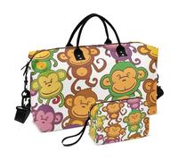 Borsone da viaggio, borsa da palestra con scimmia, borsa da palestra, borsa per la notte, per uomini e donne, viaggi, sport, yoga, Multicolore, Taglia unica