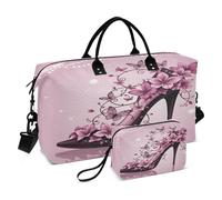 Borsone da viaggio, borsa da palestra con tacchi alti, perle, borsa da viaggio per la notte, borsa da toeletta per aereo, viaggi, palestra, yoga