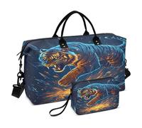 Borsone da viaggio, borsa da palestra con tigre blu, borsa da viaggio per la notte, borsa da toeletta per aereo, viaggi, palestra, yoga