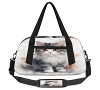Borsone da viaggio, borsa da palestra di grande capacità con gatto acquerello, borsa da notte per donne e uomini, elementi essenziali da viaggio, Gatto ad acquerello., 18.7× 7.87 × 9.68inch, Bagaglio