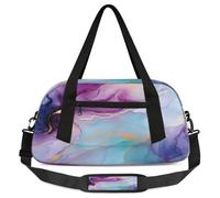 Borsone da viaggio, borsa da palestra di grande capacità, in marmo liquido blu, borsa da notte per donne e uomini, elementi essenziali da viaggio, Marmo liquido blu, Misura unica, Bagaglio a mano