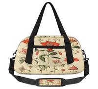Borsone da viaggio, borsa da palestra di grande capacità, per litografia botanica antica, borsa da viaggio per donne e uomini, elementi essenziali da viaggio, Litografia botanica antica, Misura unica,