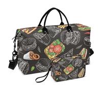 Borsone da viaggio Borsa da palestra Hamburger Fast Food per donne uomini Weekender Tote Bags, Multi