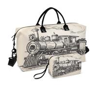 Borsone da viaggio, borsa da palestra, locomotiva a vapore, per donne e uomini, Multi