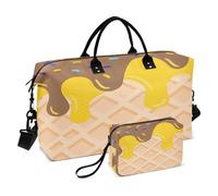 Borsone da viaggio, borsa da palestra, per gelato, waffle, da portare con sé durante la notte, borsa da toeletta per aereo, viaggi, palestra, yoga