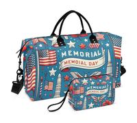 Borsone da viaggio, borsa da palestra per il giorno commemorativo negli Stati Uniti, borsa da palestra con borsa portaoggetti, borsa per la notte, per uomini e donne, viaggi, sport, yoga, Multicolore,