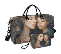 Borsone da viaggio, borsa da palestra per madre figlia Nightstars con borsa portaoggetti, borsa per la notte, per uomini e donne, viaggi, sport, yoga, Multicolore, Taglia unica