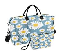 Borsone da viaggio Borsa da palestra Primavera Daisy Wood per donne uomini Weekender Tote Bags, Multi