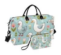 Borsone da viaggio, borsa da palestra primaverile a forma di oca, con simpatico cartone animato, borsa da palestra con borsa portaoggetti, borsa per la notte, per uomini e donne, viaggi, sport, yoga,