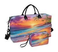 Borsone da viaggio, borsa da palestra, spiaggia, tramonto da portare con sé durante la notte, borsa da toeletta per aereo, viaggi, palestra, yoga