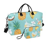 Borsone da viaggio, borsa da palestra verde succo di ananas con borsa portaoggetti borsa per la notte per uomini donne viaggi sport yoga, Multicolore, Taglia unica