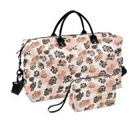 Borsone da viaggio, borsa da viaggio, borsa per il fine settimana, per la notte, palestra, sportiva, con trousse, multifunzione, color oro rosa, stampa screziata, stampa leopardata oro rosa, Stampa