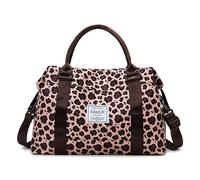 Borsone da viaggio, borsa da viaggio per la notte, borsa da palestra con tasca bagnata, per donne e ragazze, borsone da allenamento, resistente all'acqua, Stampa leopardata, Carry-On 28-inch