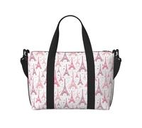 Borsone da viaggio, borsa da weekender, da portare con sé durante la notte, per donne e uomini, torri Eiffel rosa, borsa da spalla per sport, palestra, bagaglio da viaggio, articolo personale