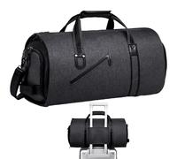 Borsone da viaggio - Borsa porta abiti pieghevole con tracolla e scomparto per scarpe per viaggi di lavoro, Nero