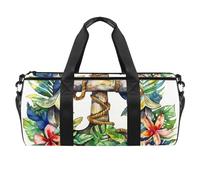 Borsone da viaggio, borsa sportiva, borsa da allenamento, borsa da palestra per sport, nuoto, buon San Valentino, cuore rosa farfalla, Fantasia 2281, 45x23x23cm(17.7x9x9in)