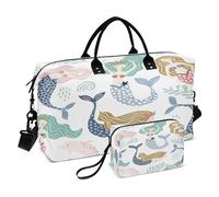 Borsone da viaggio Borsa sportiva da palestra Borsa da trasporto con tracolla regolabile per escursionismo multifunzionale creativo Sirene delfini sottomarini, Multi, 1 size, Moderno/adattabile