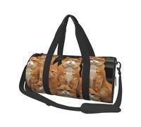Borsone da viaggio, borsa sportiva da palestra con scomparto per scarpe, borsa leggera per il weekend, con gatti arancioni, yoga, palestra, borsa sportiva per uomo e donna