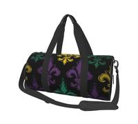 Borsone da viaggio, borsa sportiva da palestra con scomparto per scarpe, leggera, per la notte, weekender, 3D Fleur De Lis Mardi Gras, yoga, palestra, borsa sportiva per uomo e donna