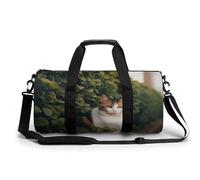 Borsone da viaggio Borse da fine settimana per uomini donne Borse da notte di grande capacità Cat in The Woods Borsa da viaggio Sport Palestra Borse da viaggio in tela per yoga da viaggio, bianco, 45