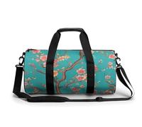 Borsone da viaggio Borse da fine settimana per uomini donne Borse da notte di grande capacità con fiore turchese blu borsa da viaggio sportiva borsa da palestra in tela per viaggi yoga, bianco, 45