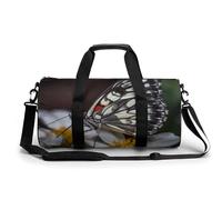 Borsone da viaggio Borse da fine settimana per uomini donne Borse da notte di grande capacità Farfalla su un fiore Borsa da viaggio Sport Palestra Borse da viaggio in tela Borse da viaggio per yoga da